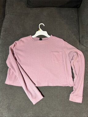 wild fable light purple Waffle-Knit Long Sleeve Top- small